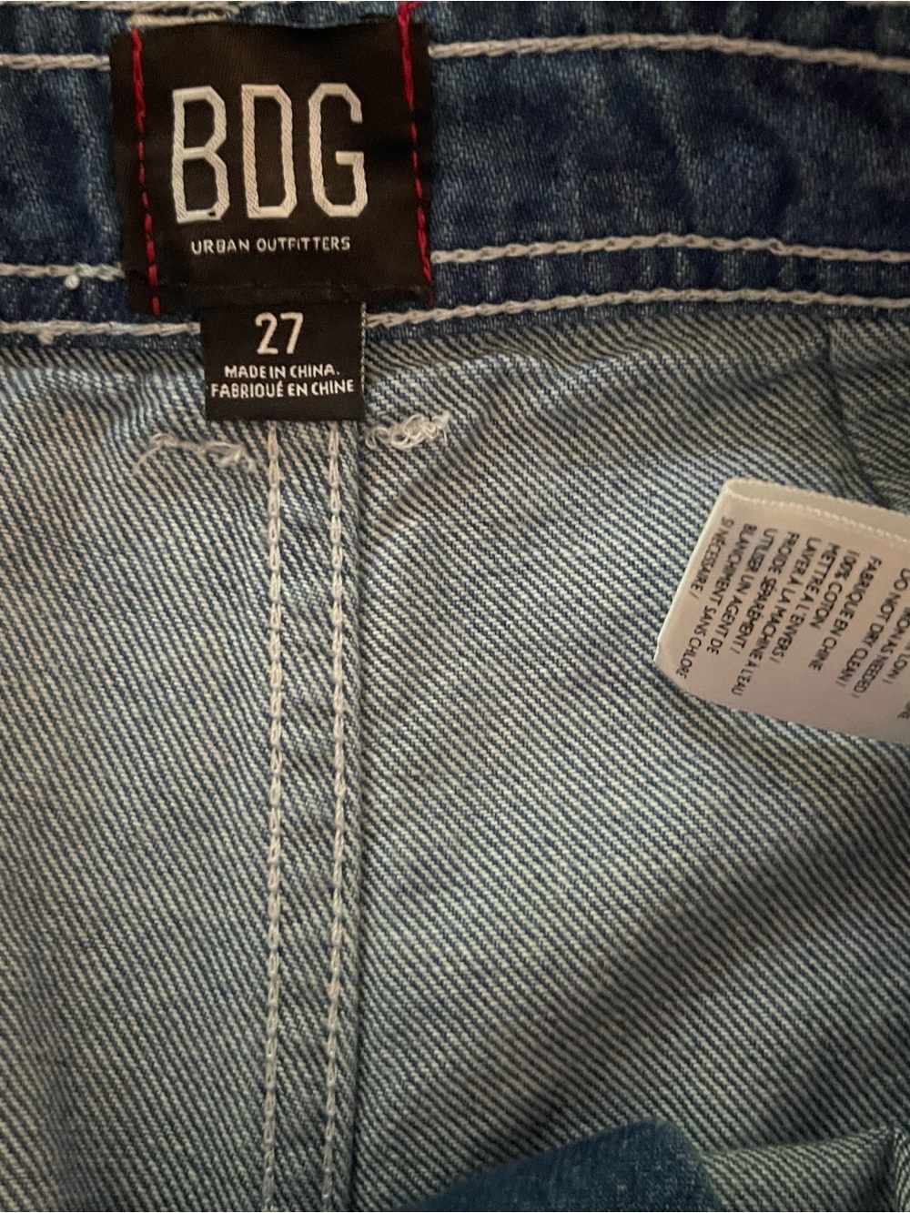 BDG URBAN OUTFITTERS High-Waist Wide Leg Blue Jeans Exposed Button Fly - Picture 2 of 7